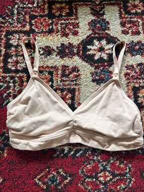 Gap Pink Organic Cotton Soft Nursing/Maternity Bralette Large